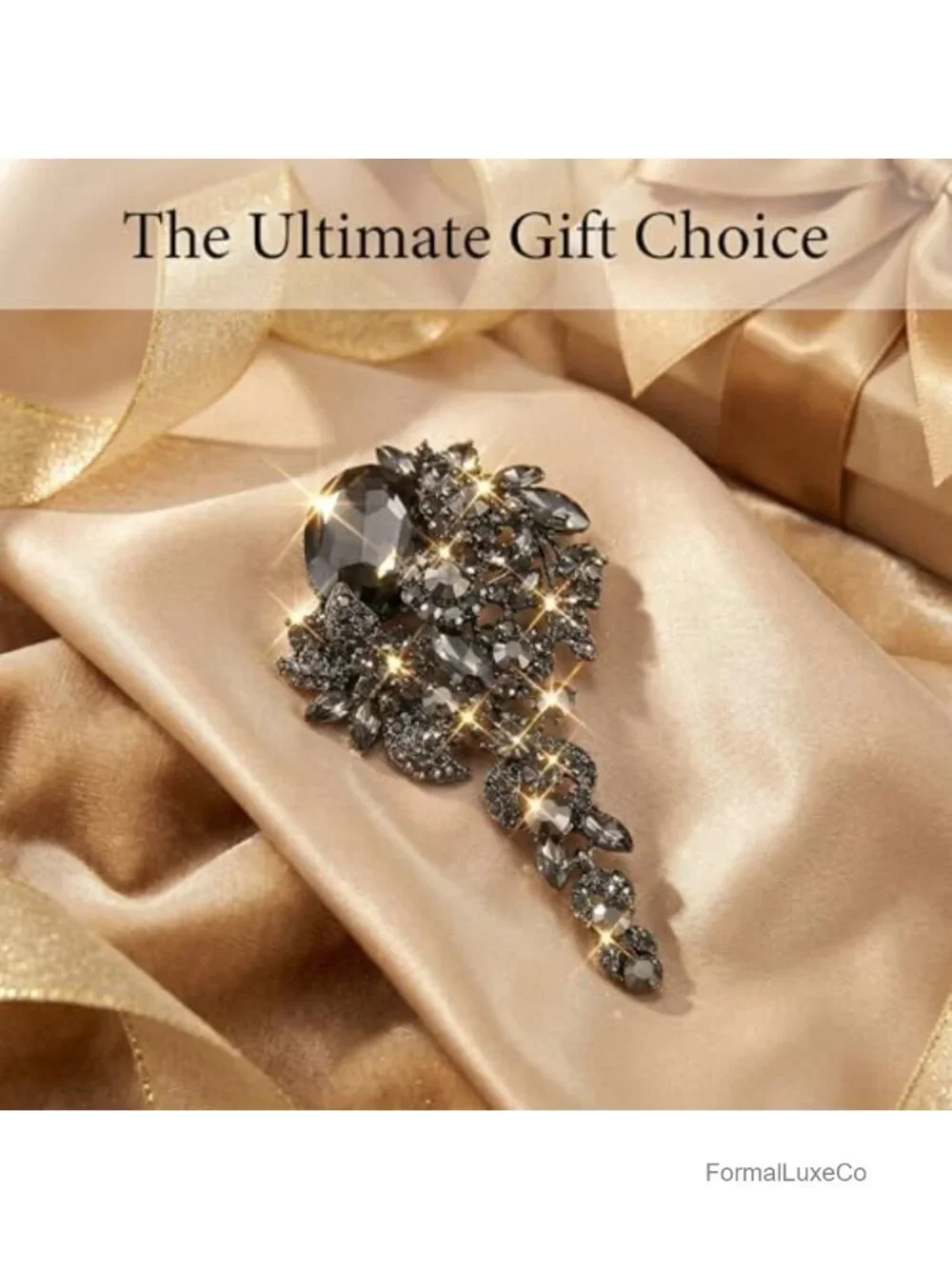 Oversized Floral Brooch Pin Pendant for Women Wedding Party Alloy Steel